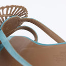HERMES Sandals Suede 36 Light Blue Auth 203814V-27