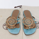 HERMES Sandals Suede 36 Light Blue Auth 203814V-30