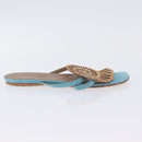 HERMES Sandals Suede 36 Light Blue Auth 203814V-4
