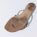 HERMES Sandals Suede 36 Light Blue Auth 203814V-7