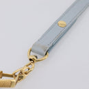 Miu Miu Matelasse Hand Bag Leather 2way Light Blue Gold Auth 203819V-16