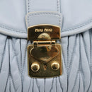 Miu Miu Matelasse Hand Bag Leather 2way Light Blue Gold Auth 203819V-22