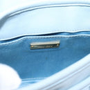 Miu Miu Matelasse Hand Bag Leather 2way Light Blue Gold Auth 203819V-25
