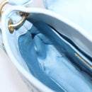 Miu Miu Matelasse Hand Bag Leather 2way Light Blue Gold Auth 203819V-27