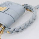 Miu Miu Matelasse Hand Bag Leather 2way Light Blue Gold Auth 203819V-7