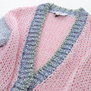 CHANEL Cardigan Cotton 34 Pink CC Auth 203820V-11