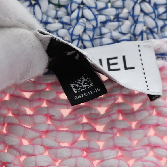 CHANEL Cardigan Cotton 34 Pink CC Auth 203820V