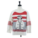 CHANEL Mademoiselle Sweat Cotton 42 White CC Auth 203821V-1