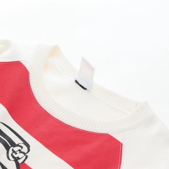 CHANEL Mademoiselle Sweat Cotton 42 White CC Auth 203821V