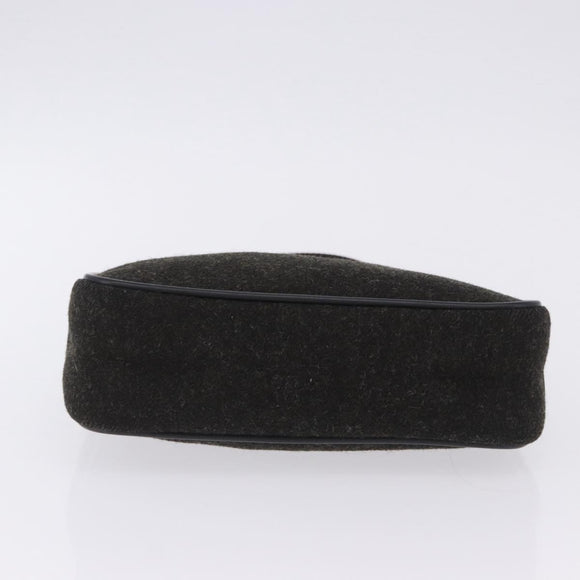 PRADA PRADA Sports Accessory Pouch Canvas Wool Black Auth 203830A
