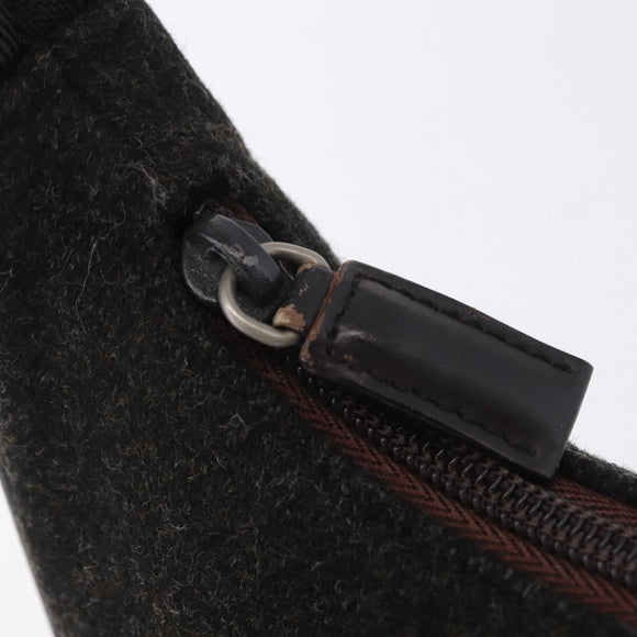 PRADA PRADA Sports Accessory Pouch Canvas Wool Black Auth 203830A