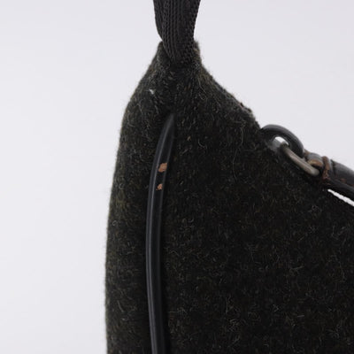 PRADA PRADA Sports Accessory Pouch Canvas Wool Black Auth 203830A - 0