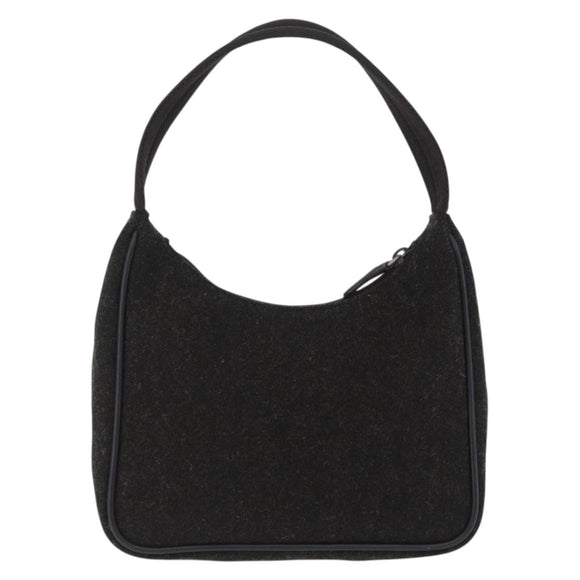 PRADA PRADA Sports Accessory Pouch Canvas Wool Black Auth 203830A