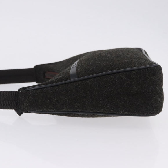 PRADA PRADA Sports Accessory Pouch Canvas Wool Black Auth 203830A