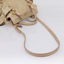 Miu Miu Hand Bag Vitellolux 2way Beige Gold Auth 203832V-9