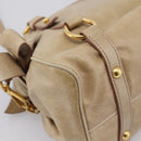 Miu Miu Hand Bag Vitellolux 2way Beige Gold Auth 203832V-17