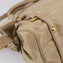 Miu Miu Hand Bag Vitellolux 2way Beige Gold Auth 203832V-19