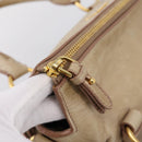 Miu Miu Hand Bag Vitellolux 2way Beige Gold Auth 203832V-20
