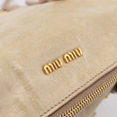 Miu Miu Hand Bag Vitellolux 2way Beige Gold Auth 203832V-21