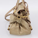 Miu Miu Hand Bag Vitellolux 2way Beige Gold Auth 203832V-3