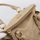 Miu Miu Hand Bag Vitellolux 2way Beige Gold Auth 203832V-6