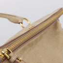 Miu Miu Hand Bag Vitellolux 2way Beige Gold Auth 203832V-7
