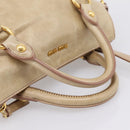 Miu Miu Hand Bag Vitellolux 2way Beige Gold Auth 203832V-8