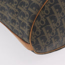Christian Dior Trotter Canvas Shoulder Bag PVC Navy Gold Auth 203833-13