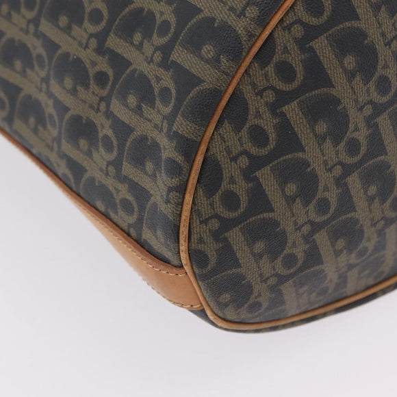 Christian Dior Trotter Canvas Shoulder Bag PVC Navy Gold Auth 203833