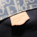 Christian Dior Trotter Canvas Shoulder Bag PVC Navy Gold Auth 203833-21
