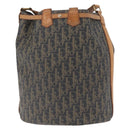 Christian Dior Trotter Canvas Shoulder Bag PVC Navy Gold Auth 203833-3