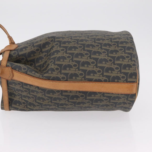Christian Dior Trotter Canvas Shoulder Bag PVC Navy Gold Auth 203833