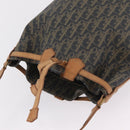 Christian Dior Trotter Canvas Shoulder Bag PVC Navy Gold Auth 203833-7
