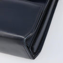 GUCCI Hand Bag Leather Navy Gold Auth 203834-10