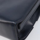 GUCCI Hand Bag Leather Navy Gold Auth 203834-12