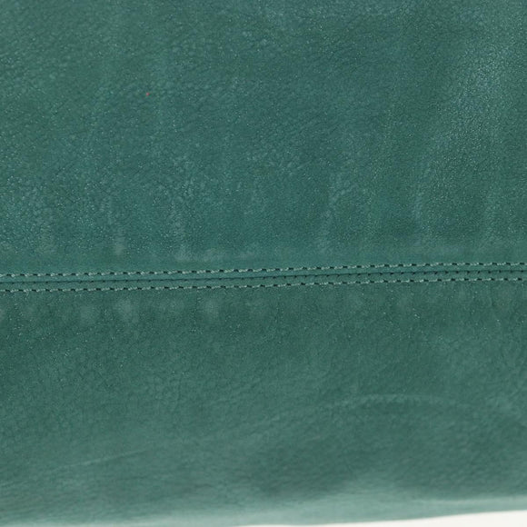 FENDI Tote Bag Leather Green Gold Auth 203838A