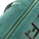 FENDI Tote Bag Leather Green Gold Auth 203838A-21