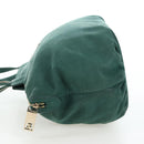 FENDI Tote Bag Leather Green Gold Auth 203838A-4