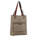 GUCCI GG Supreme Web Sherry Line Tote Bag PVC Beige Gold 39 02 003 Auth 203840-1