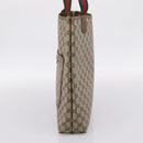 GUCCI GG Supreme Web Sherry Line Tote Bag PVC Beige Gold 39 02 003 Auth 203840-4