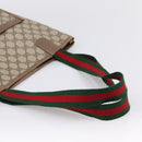 GUCCI GG Supreme Web Sherry Line Tote Bag PVC Beige Gold 39 02 003 Auth 203840-7