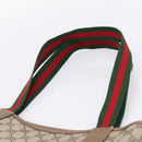 GUCCI GG Supreme Web Sherry Line Tote Bag PVC Beige Gold 39 02 003 Auth 203840-8