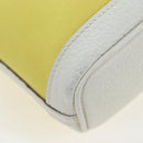 HERMES Garden File 28 Hand Bag Canvas 2way Yellow Silver Auth 203841SAV-16