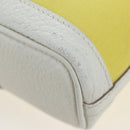 HERMES Garden File 28 Hand Bag Canvas 2way Yellow Silver Auth 203841SAV-17