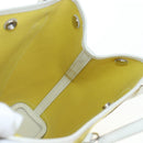 HERMES Garden File 28 Hand Bag Canvas 2way Yellow Silver Auth 203841SAV-22