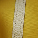 HERMES Garden File 28 Hand Bag Canvas 2way Yellow Silver Auth 203841SAV-25