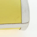 HERMES Garden File 28 Hand Bag Canvas 2way Yellow Silver Auth 203841SAV-5
