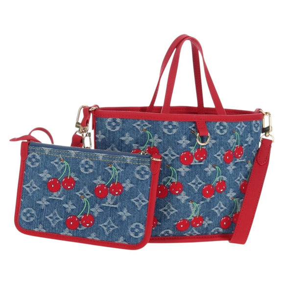 LOUIS VUITTON Monogram denim Neverful Inside Out Bag Blue M14997 Auth 203843SM