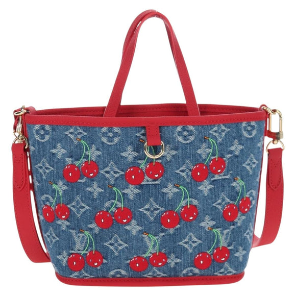 LOUIS VUITTON Monogram denim Neverful Inside Out Bag Blue M14997 Auth 203843SM