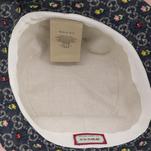 GUCCI GG Canvas Bucket Hat Denim M Blue Auth 203845M